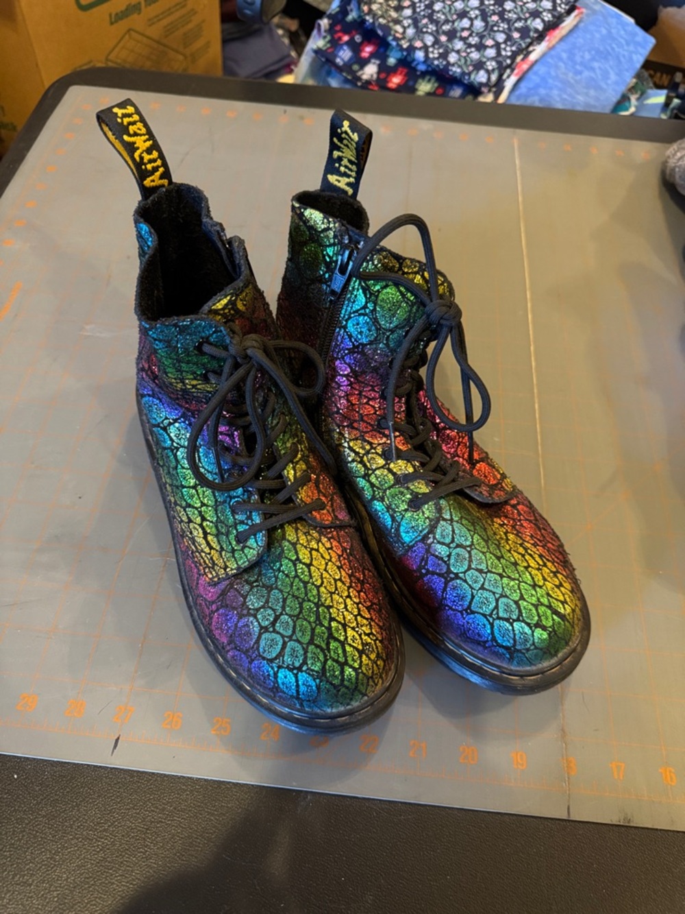 Dr. Martens 1460 Pascal Rainbow Iridescent Lace-Up Boots